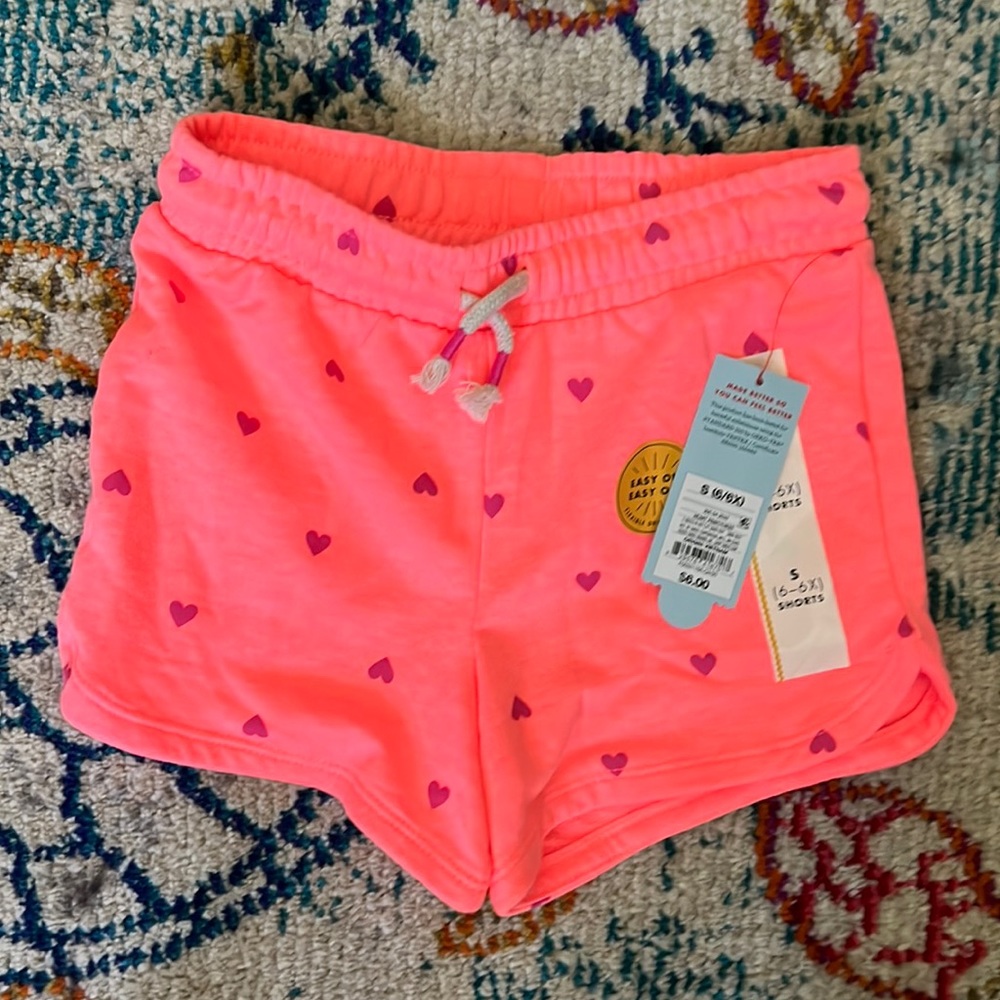 NWT Cat&Jack orange heart shorts